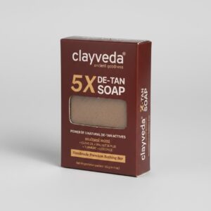 Clayveda 5X De-Tan Soap – Handmade Premium Bathing Bar with Multani Mitti